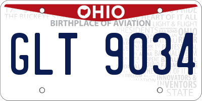 OH license plate GLT9034