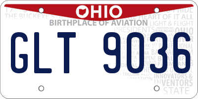 OH license plate GLT9036