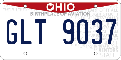 OH license plate GLT9037
