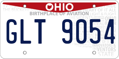 OH license plate GLT9054