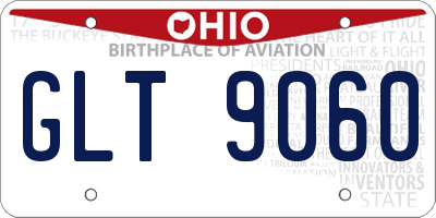 OH license plate GLT9060