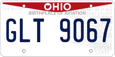 OH license plate GLT9067