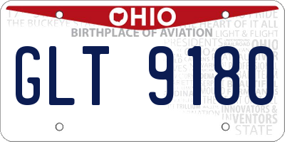 OH license plate GLT9180