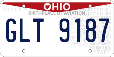 OH license plate GLT9187