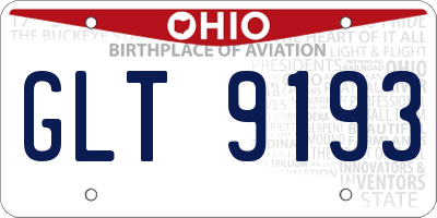 OH license plate GLT9193