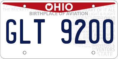 OH license plate GLT9200