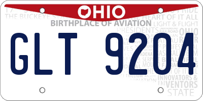 OH license plate GLT9204