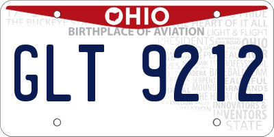 OH license plate GLT9212