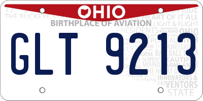 OH license plate GLT9213
