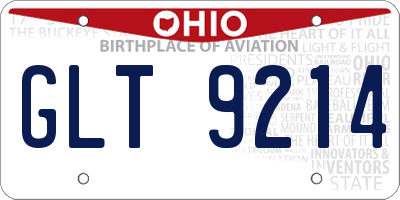 OH license plate GLT9214