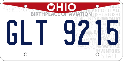OH license plate GLT9215