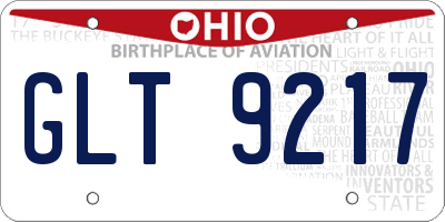 OH license plate GLT9217
