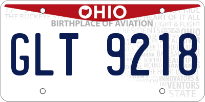 OH license plate GLT9218