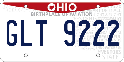 OH license plate GLT9222