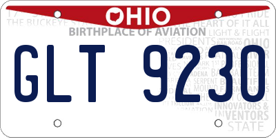 OH license plate GLT9230