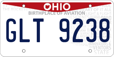 OH license plate GLT9238