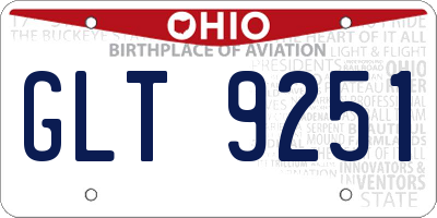 OH license plate GLT9251