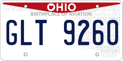OH license plate GLT9260