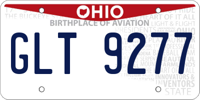 OH license plate GLT9277