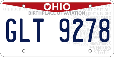 OH license plate GLT9278