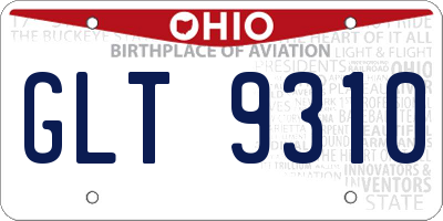 OH license plate GLT9310