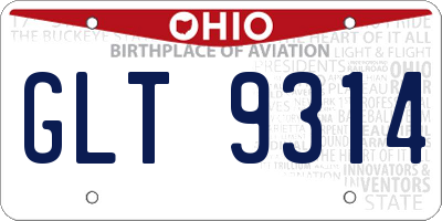 OH license plate GLT9314