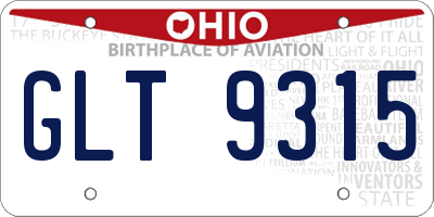 OH license plate GLT9315