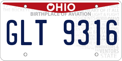 OH license plate GLT9316