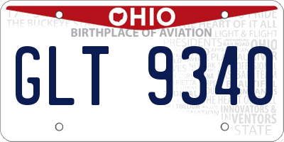 OH license plate GLT9340