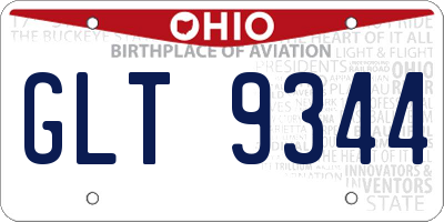 OH license plate GLT9344