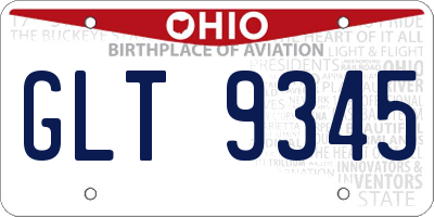 OH license plate GLT9345