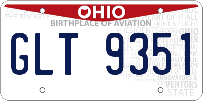 OH license plate GLT9351