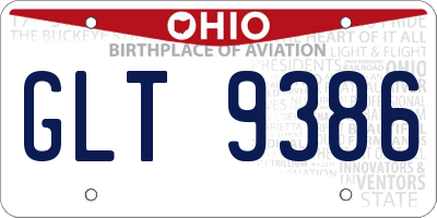OH license plate GLT9386