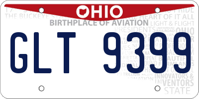 OH license plate GLT9399