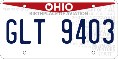 OH license plate GLT9403