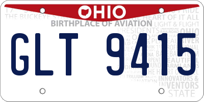 OH license plate GLT9415