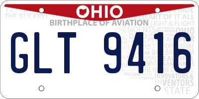 OH license plate GLT9416
