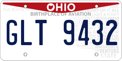 OH license plate GLT9432