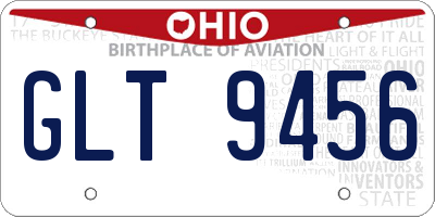 OH license plate GLT9456