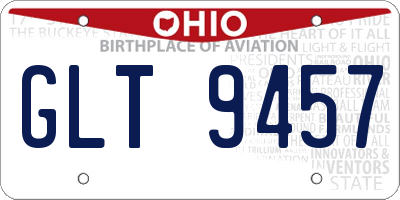 OH license plate GLT9457