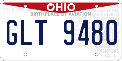 OH license plate GLT9480