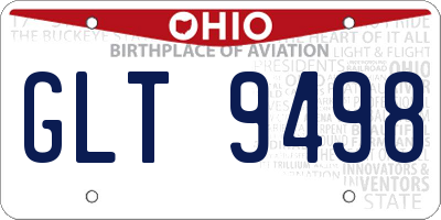 OH license plate GLT9498