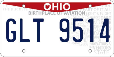OH license plate GLT9514