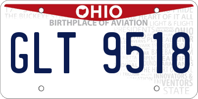 OH license plate GLT9518