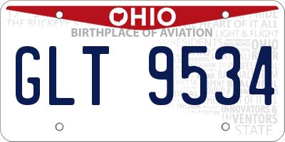 OH license plate GLT9534