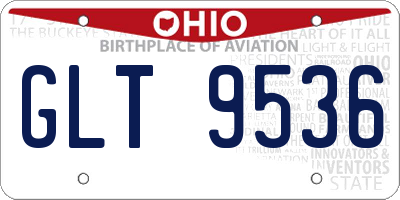 OH license plate GLT9536