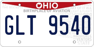 OH license plate GLT9540