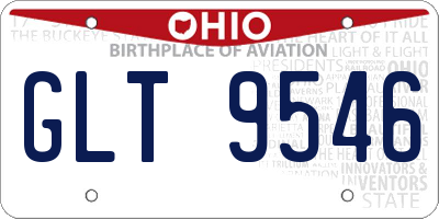 OH license plate GLT9546