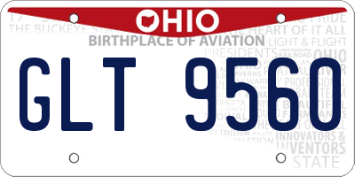 OH license plate GLT9560