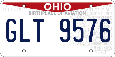 OH license plate GLT9576